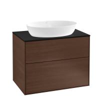 Тумба под раковину Villeroy & Boch Finion 800х501 мм F99200GN орех/чёрный