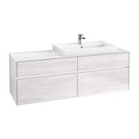 Тумба под раковину Villeroy & Boch Collaro 1600х500 мм с подсветкой C027L0E8 белое дерево
