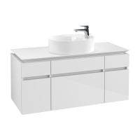 Тумба под раковину Villeroy & Boch Legato 1200х500 мм с подсветкой B774L0DH белый глянцевый