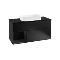 Тумба под раковину Villeroy & Boch Finion 1200х501 мм F702PDPD чёрный матовый/чёрный матовый