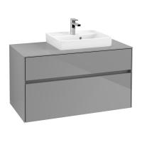 Тумба под раковину Villeroy & Boch Collaro 1000х500 мм C01500FP серый глянцевый