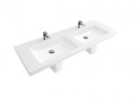 Раковина Villeroy & Boch Subway 2.0 (под 2 смесителя) 1300х470 мм 7175D101 альпийский белый