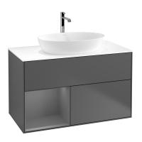 Тумба под раковину Villeroy & Boch Finion 1000х501 мм F771GKGK матовый антрацит/матовый антрацит