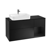 Тумба под раковину Villeroy & Boch Finion 1200х501 мм F402PDPD чёрный матовый/чёрный матовый