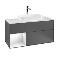 Тумба под раковину Villeroy & Boch Finion 1200х501 мм F291MTGK матовый антрацит/белый матовый
