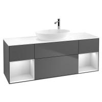 Тумба под раковину Villeroy & Boch Finion 1600х501 мм F981MTGK матовый антрацит/белый матовый