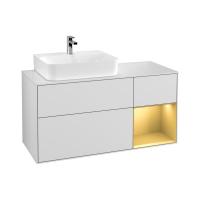 Тумба под раковину Villeroy & Boch Finion 1200х501 мм F151HFGF белый глянцевый/матовое золото