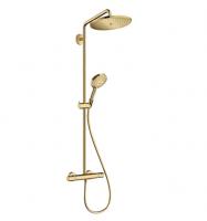 Душевая система с термостатом для душа Hansgrohe Croma Select S Showerpipe 280 1jet 26890990 полированное золото