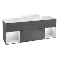 Тумба под раковину Villeroy & Boch Finion 1600х501 мм F741MTGK матовый антрацит/белый матовый