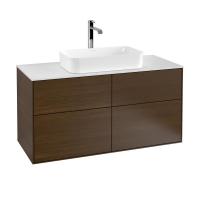 Тумба под раковину Villeroy & Boch Finion 1200х501 мм F26100GN орех/белый