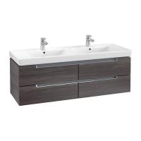 Тумба под раковину Villeroy & Boch Subway 2.0 1287х449 мм A69910FQ дуб графитовый
