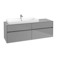 Тумба под раковину Villeroy & Boch Collaro 1600х500 мм C02900FP серый глянцевый