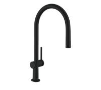 Смеситель для кухни Hansgrohe Talis M54 ComfortZone 210 1jet выдвижной излив 72802670 чёрный матовый