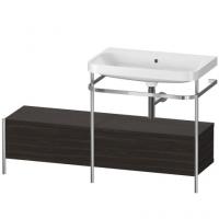 Консоль с раковиной Duravit Happy D.2 Plus 1400х490 мм HP4857N6969 хром/брашированный орех