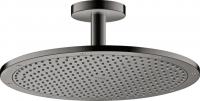 Верхний душ Axor ShowerSolutions 350 1jet с потолочным подсоединением 26035330 полированный чёрный хром