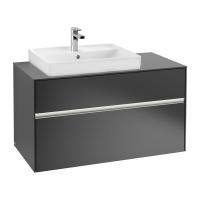 Тумба под раковину Villeroy & Boch Collaro 1000х500 мм с подсветкой C017L0PD чёрный матовый