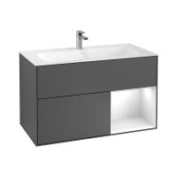 Тумба под раковину Villeroy & Boch Finion 996х498 мм F040MTGK матовый антрацит/белый матовый