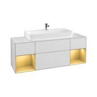 Тумба под раковину Villeroy & Boch Finion 1600х501 мм F211HFGF белый глянцевый/матовое золото