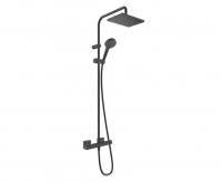 Душевая система с термостатом для душа Hansgrohe Vernis Shape Showerpipe 230 1jet EcoSmart 26097670 матовый чёрный