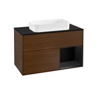 Тумба под раковину Villeroy & Boch Finion 1000х501 мм F662PDGN орех/чёрный матовый