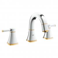 Смеситель для раковины Grohe Grandera S-Size 3 отверстия, донный клапан 20 417 IG0 хром/золото