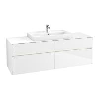 Тумба под раковину Villeroy & Boch Collaro 1600х500 мм с подсветкой C028L0DH белый глянцевый