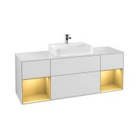 Тумба под раковину Villeroy & Boch Finion 1600х501 мм F451HFGF белый глянцевый/матовое золото