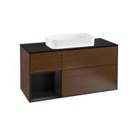 Тумба под раковину Villeroy & Boch Finion 1200х501 мм F702PDGN орех/чёрный матовый