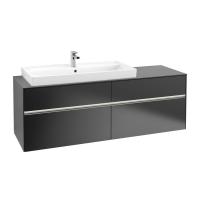 Тумба под раковину Villeroy & Boch Collaro 1600х500 мм с подсветкой C029L0PD чёрный матовый