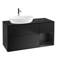 Тумба под раковину Villeroy & Boch Finion 1200х501 мм F812PDPD чёрный матовый/чёрный матовый