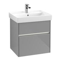 Тумба под раковину Villeroy & Boch Collaro 554х444 мм с подсветкой C008L0FP серый глянцевый