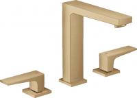 Смеситель для раковины Hansgrohe Metropol 160 ComfortZone 3 отверстия, донный клапан 32515140 бронза шлифованная
