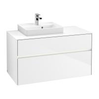 Тумба под раковину Villeroy & Boch Collaro 1000х500 мм с подсветкой C014L0DH белый глянцевый