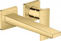 Смеситель для раковины Hansgrohe Metropol (внешняя часть) настенный, излив 22,5 см 32526990 полированное золото