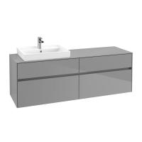 Тумба под раковину Villeroy & Boch Collaro 1600х500 мм C02200FP серый глянцевый
