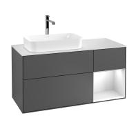 Тумба под раковину Villeroy & Boch Finion 1200х501 мм F281MTGK матовый антрацит/белый матовый