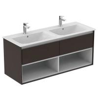 Тумба под раковину Ideal Standard Connect Air 1200x440 мм E0829VY тёмно-коричневый матовый/белый матовый