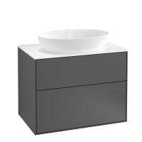 Тумба под раковину Villeroy & Boch Finion 800х501 мм F99100GK матовый антрацит/белый