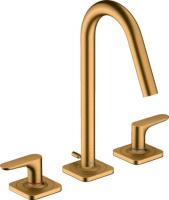 Смеситель для раковины Axor Citterio M на 3 отверстия 34133250 шлифованное золото