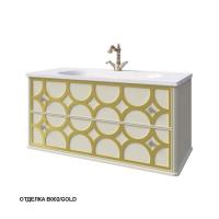 Тумба под раковину Caprigo Caprice 100 1002х448 мм (2 ящика) 25114 B002/gold античный белый/золото