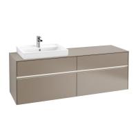 Тумба под раковину Villeroy & Boch Collaro 1600х500 мм с подсветкой C022L0VG трюфель серый