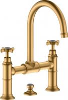 Смеситель для раковины Axor Montreux 220 ComfortZone на 2 отверстия 16510950 шлифованная медь