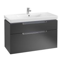 Тумба под раковину Villeroy & Boch Subway 2.0 987х449 мм A91510PD лак чёрный матовый