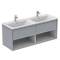 Тумба под раковину Ideal Standard Connect Air 1300x440 мм E0831EQ светло-серый глянец/белый матовый