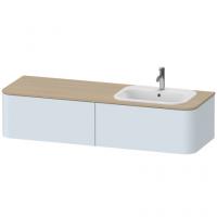 Тумба под раковину для подвесной консоли с вырезом справа Duravit Happy D.2 Plus 1600х550 мм HP4954R9797 светло-голубой матовый