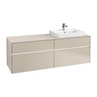 Тумба под раковину Villeroy & Boch Collaro 1600х500 мм с подсветкой C023L0VK мягкий серый