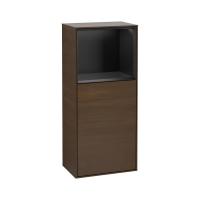 Тумба Villeroy & Boch Finion 418х270х936 мм петли справа, с зарядной станцией F530PDGN орех/чёрный матовый