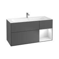 Тумба под раковину Villeroy & Boch Finion 1196х498 мм F070MTGK матовый антрацит/белый матовый