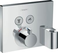 Термостат Hansgrohe ShowerSelect (внешняя часть для 2 потребителей) с держателем 15765000 хром