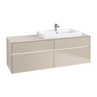 Тумба под раковину Villeroy & Boch Collaro 1600х500 мм с подсветкой C027L0VK мягкий серый